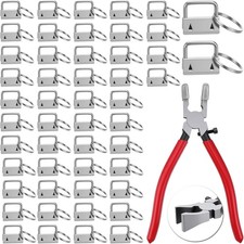 50pcs Key Fob Hardware Set, Lanyard Key Fob Hardware 1 Inch with Keys Fobs Plier