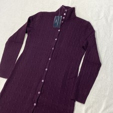Ralph Lauren Black Label NWT 100% Cashmere Cabel Knit Dress Size L MSRP $798