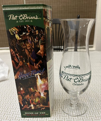 #ad NEW Pat O#x27;Brien#x27;s Orlando 10quot; Stemmed Hurricane Cocktail Glass quot;Have Funquot; 24 Oz $15.99