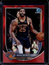 2025-26 Bowman Mikal Bridges Chrome Red Lava Refractor #/5 Knicks