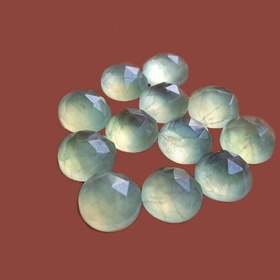 20mm Prehanite Natural Round Rose Cut Loose Gemstone