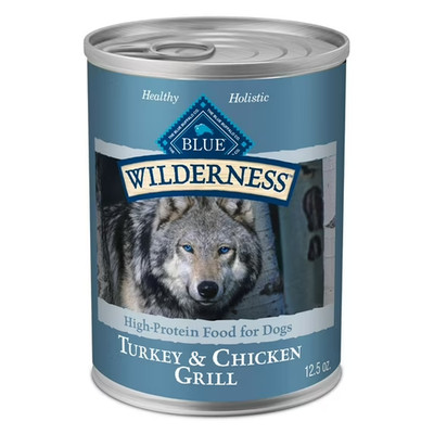 Blue Buffalo Wilderness Adult Wet Dog Food Turkey & Chicken Grill 12.5-oz. Can