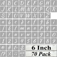 6 Inch Alphabet Letter Stencils for Painting - 70 Pack Letter and Number Stencil