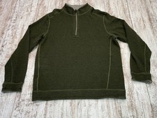Tommy Bahama Tobago Bay Half-Zip Sweatshirt Men's Large Olive Golf 7219
