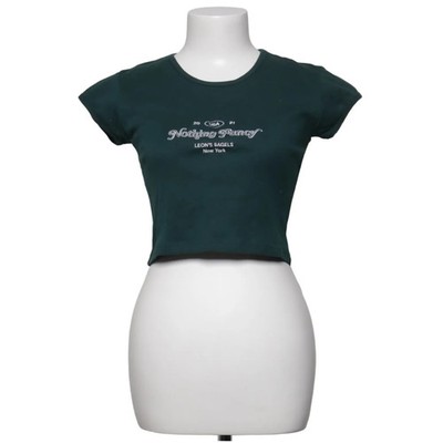 Los Angeles Apparel, T-shirt, Größe: M, Cotton Baby Rib, Grün, Print, Damen #Lmv