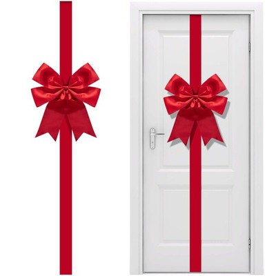Iceyyyy 14.2 Ft Extra Large Christmas Front Door Warpping Bow, Adjustable Red...