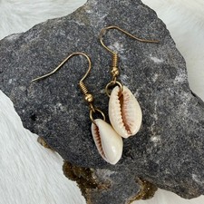 Cowrie Shell Dangle  Drop Earrings