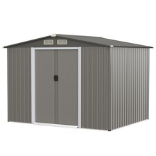 8'x6' Outdoor Storage Shed Galvanized Steel Tool House Organizer for Garden Yard
