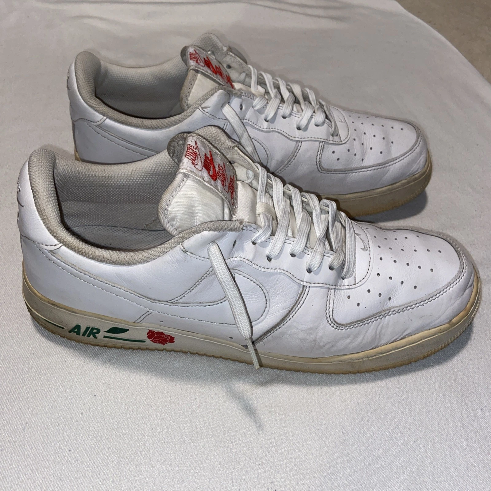 Nike Air Force 1 Sneakers Basse Uomo Taglia 13 Bianco Rosa CU6312 100