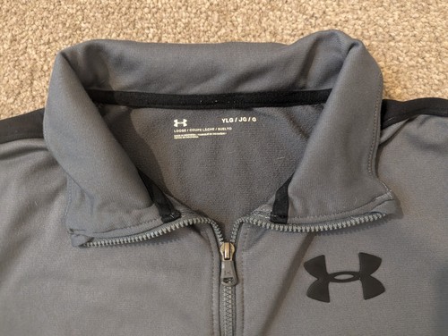 UNDER ARMOUR GREY TRACKSUIT JACKET Full Zip Top Kids Boys Size YLG Large Youths - Picture 10 of 22