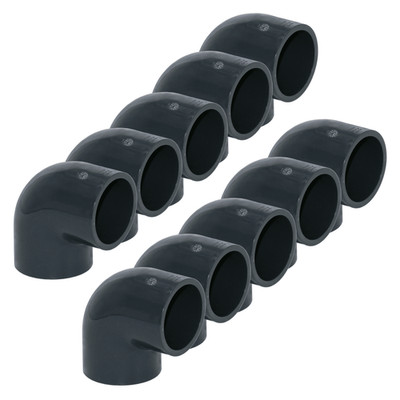 HAF 1-10x PVC Fitting Winkel 90° 50mm Klebemuffe Verrohrung PN16 Pool und Teich