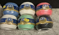 New CEBELIA DMC: SZ 10 100 Cotton Crochet Thread: Lot Of 6 Mixed Colors