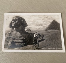 ÄGYPTEN CPA KAIRO SPHINX UND PYRAMIDE MANN A...