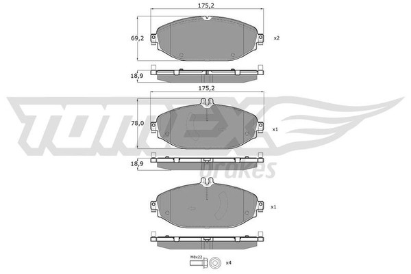 Tomex Brakes Bremsbelagsatz, Scheibenbremse TX 18-53 FüR MERCEDES-BENZ-image
