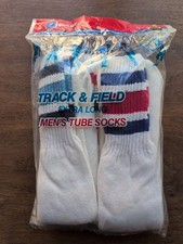 Vintage 80s Extra Long Over The Calf Tube Socks 6 Pack Fits 10-14 New