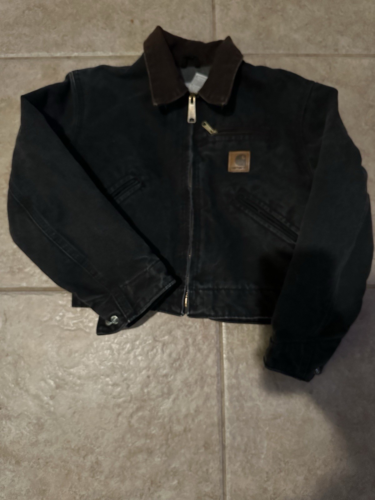 Vintage Carhartt YYJ97 youth Detroit jacket distressed canvas Union-Made in USA