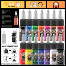 14 Color Tattoo Ink Set 1/2 oz 15ml Pigment Kit for Professional Tattooing