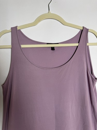 Eileen Fisher Lilac Purple Scoop Neck Versatile 100% Silk Tank Top XS - Picture 3 of 5
