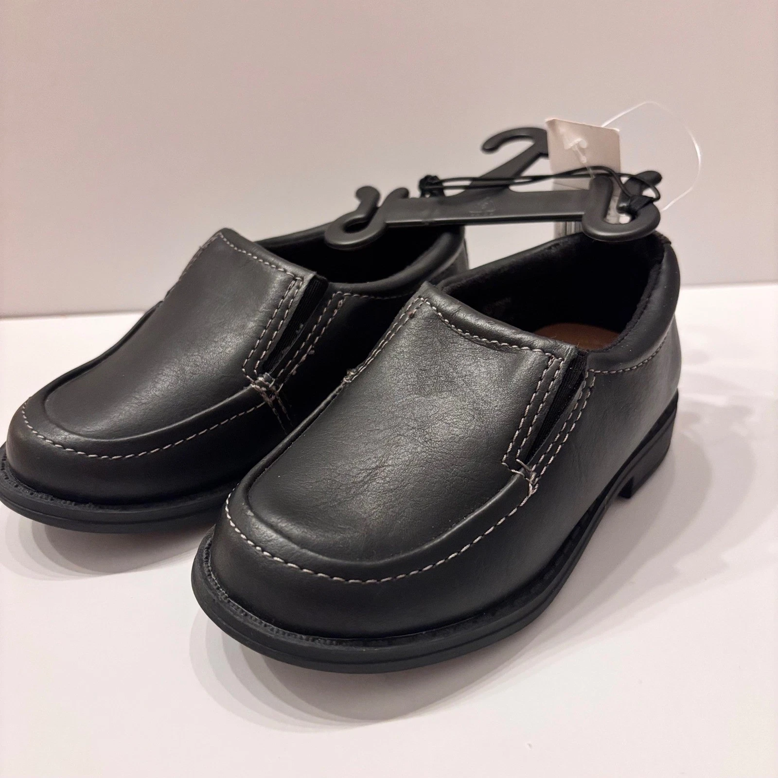 George Kids Black Slip On Dress Shoes Size 7