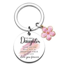 Daughter Gifts from Mom Dad To My Daughter Keychain from Mom Daughters