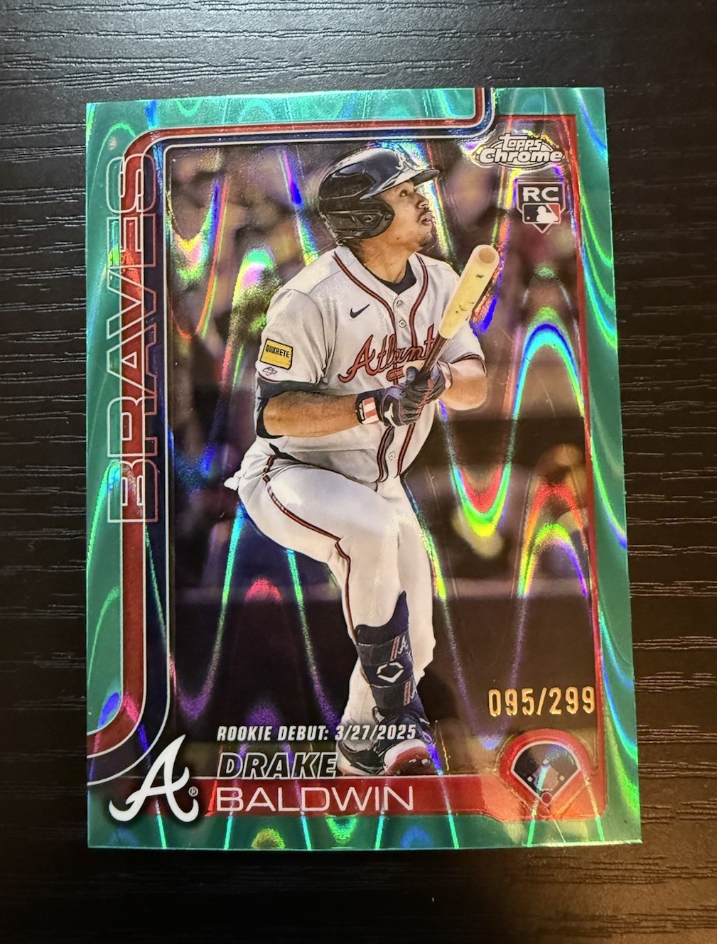 2025 Topps Chrome Update Drake Baldwin USC96 (RC) Teal Raywave/299 - Braves