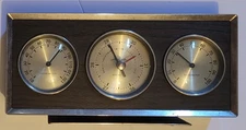 Vintage Airguide Weather Station Mid Century 9.5"x4.5"x1.5" WORKS, Preowned.