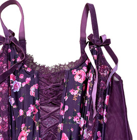 Victorias Secret Bustier Top Romantic y2k Floral Lace Corset Coquette Lingerie M