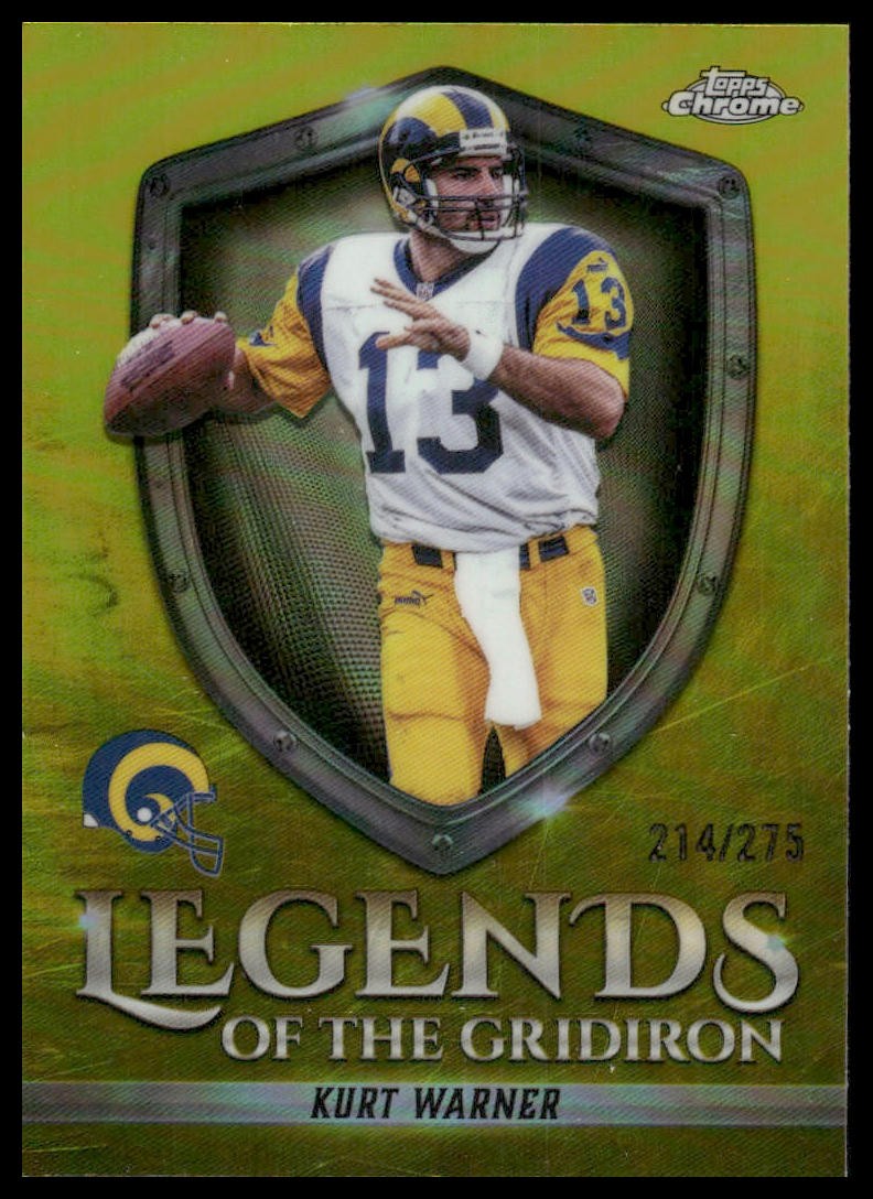 Kurt Warner /275 2025 Topps Chrome #LOG-1 Legends of the Gridiron Yellow Rams