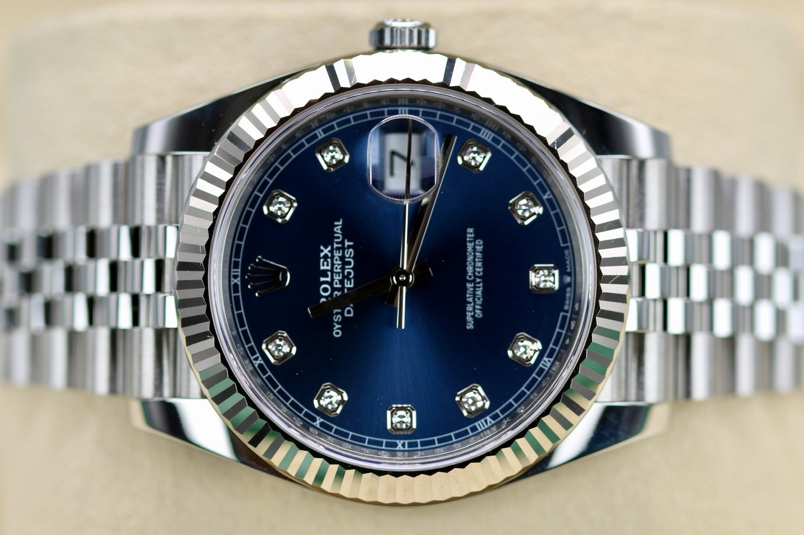 2020 Rolex Datejust 41 126334 Blue Diamond Dial Jubilee Full Set image 5