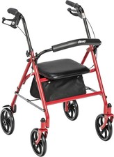 Drive Medical Rollator Walker with Seat - Stable Mobility Support - Height Adjus