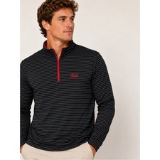 H.L. Sport Alabama Crimson Tide Quarter Zip Pullover Men M Black Stripe Golf