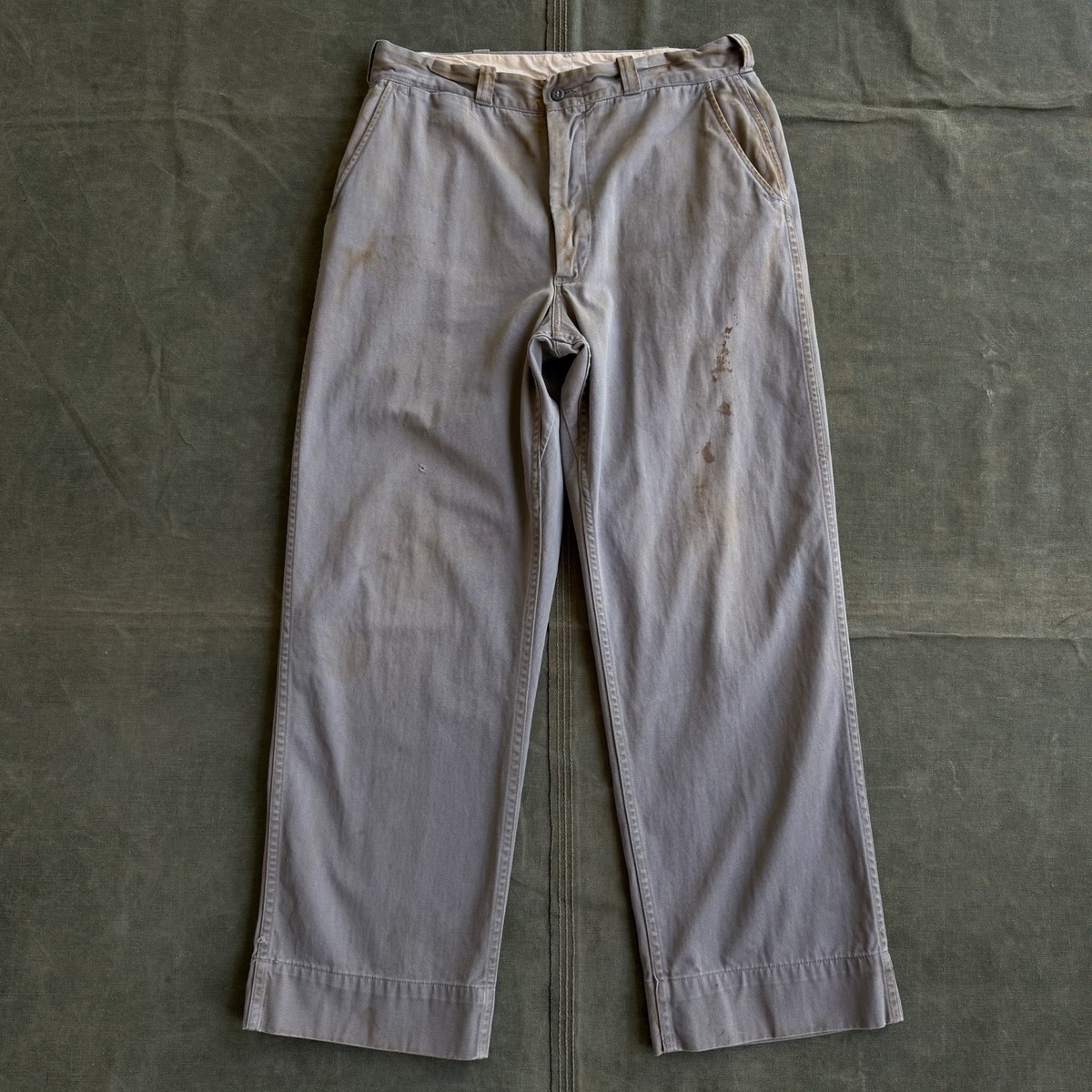 1950s Big Mac Sanforized Sail Cloth Chino Trousers Wide Leg Twill