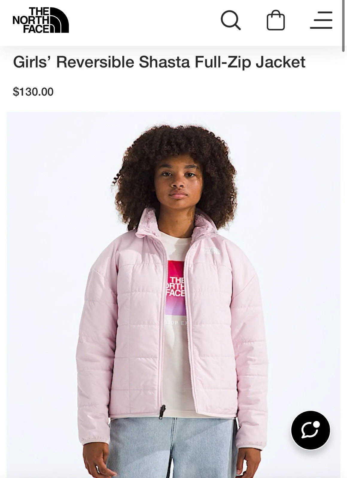 The North Face G Reversible Shasta Pale Blossom Fz XXL(18/20)