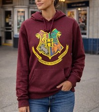Harry Potter Hoodie Sweatshirt Women  s Size Medium Hogwarts Crest Drawstring