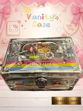 Hello Kitty Glitter Vanity Case Cosmetic Storage Box Organizer Clear Sanrio