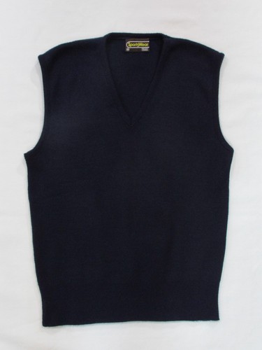 Sears Roebuck, Vintage Knit Sweater Vest 1970's Sears Sportswear Acrylic Navy Men’s M