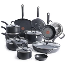 T-Fal Ultimate Hard Anodized Nonstick Cookware Set 17 Piece, Nonstick Pots an...