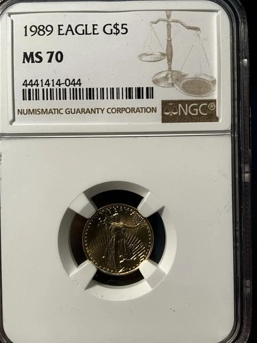1989 $5 American Gold Eagle 1/10 Oz Gold NGC MS70
