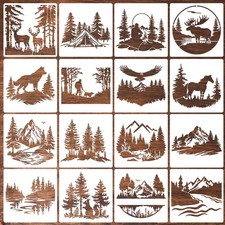 Wood Burning Stencils for Crafts Reusable Wildlife Stencils 6" Forest Mount...