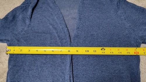 J Jill Linen Blend Knit Cardigan Open Size Sm Blue Beachy Mature Boho *Issue - Picture 8 of 10