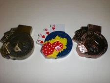 SET OF 3 GAMBLING LIGHTERS (POKER DICE PKR CHIP 1OfEach