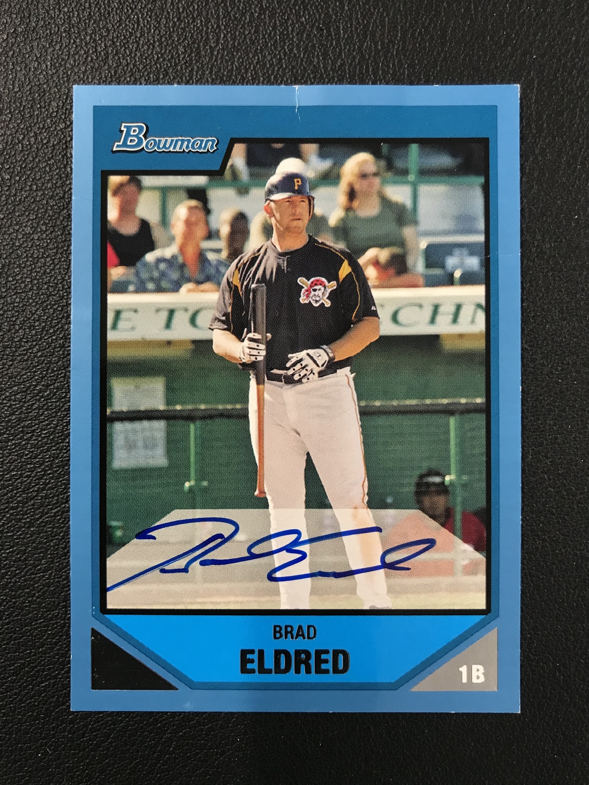 2007 Bowman #BP135 Brad Eldred Prospect Auto Blue /500 Pittsburgh Pirates