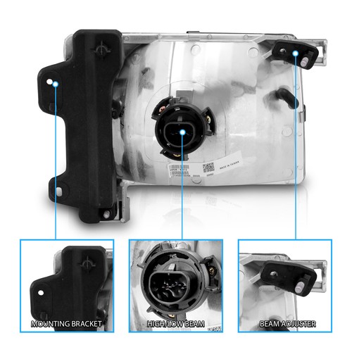 For 1998-2000 Frontier 2000-2001 Xterra Chrome Headlights Set - Foto 6 di 7