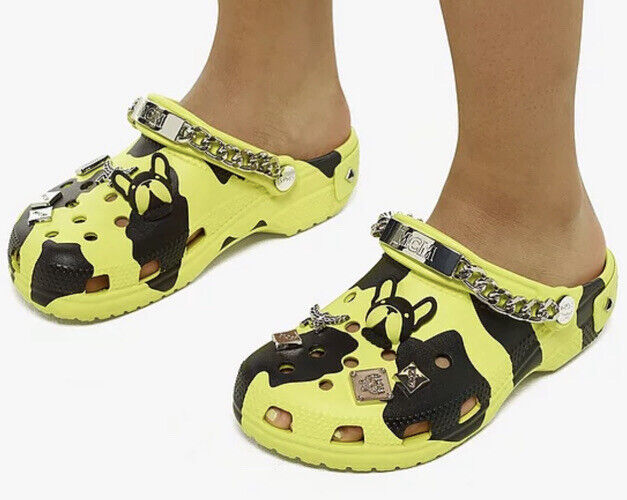 MCM X CROCS Yellow/Black Camouflage New Unisex Mens 12 MCM X CROCS Yellow/Black Camouflage New Unisex Mens 12