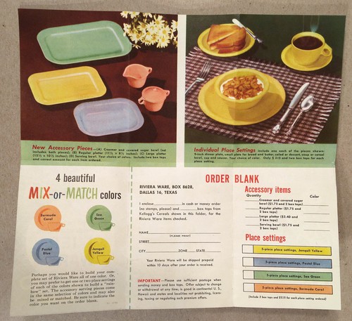 1950s MELMAC RIVIERA WARE Kellogg's Cereal Tie-In, Four Promotional Brochures - Picture 4 of 4