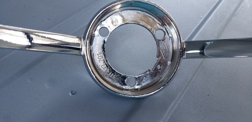 Vintage VW Volkswagen bug ghia steering wheel accessory Chrome circle horn ring - Picture 4 of 4