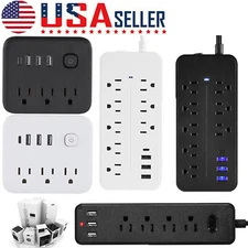 3/8 Outlets Surge Protector Power Strip for Home and Office Use with USB Ports