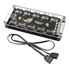 5V 3-Pin RGB 10 Hub Splitter SATA Power 3pin ARGB Adapter Extension Cable H