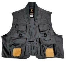 Vintage Browning Fishing Vest Size XL with Pockets | Fur-Lined Outdoor Gear