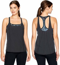 PRANA Sway TANK TOP with a BUILT IN Racerback SPORTS BRA Shelf YOGA Shirt WOMENS